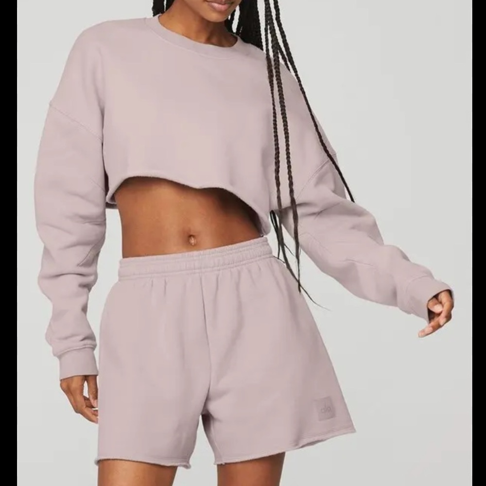 ALO Yoga Washed cropped pullover   Sweatshirt